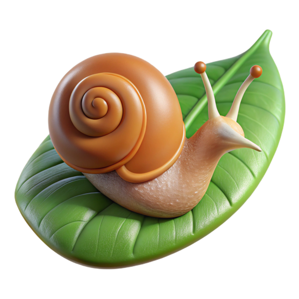 serene classic Snail on Leaf Cutout genuine png
