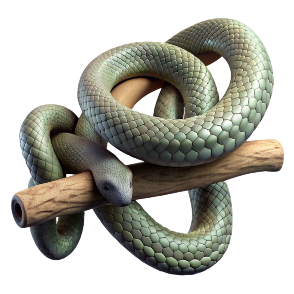 extraordinary artistic Snake Coiled Isolated on Branch genuine png