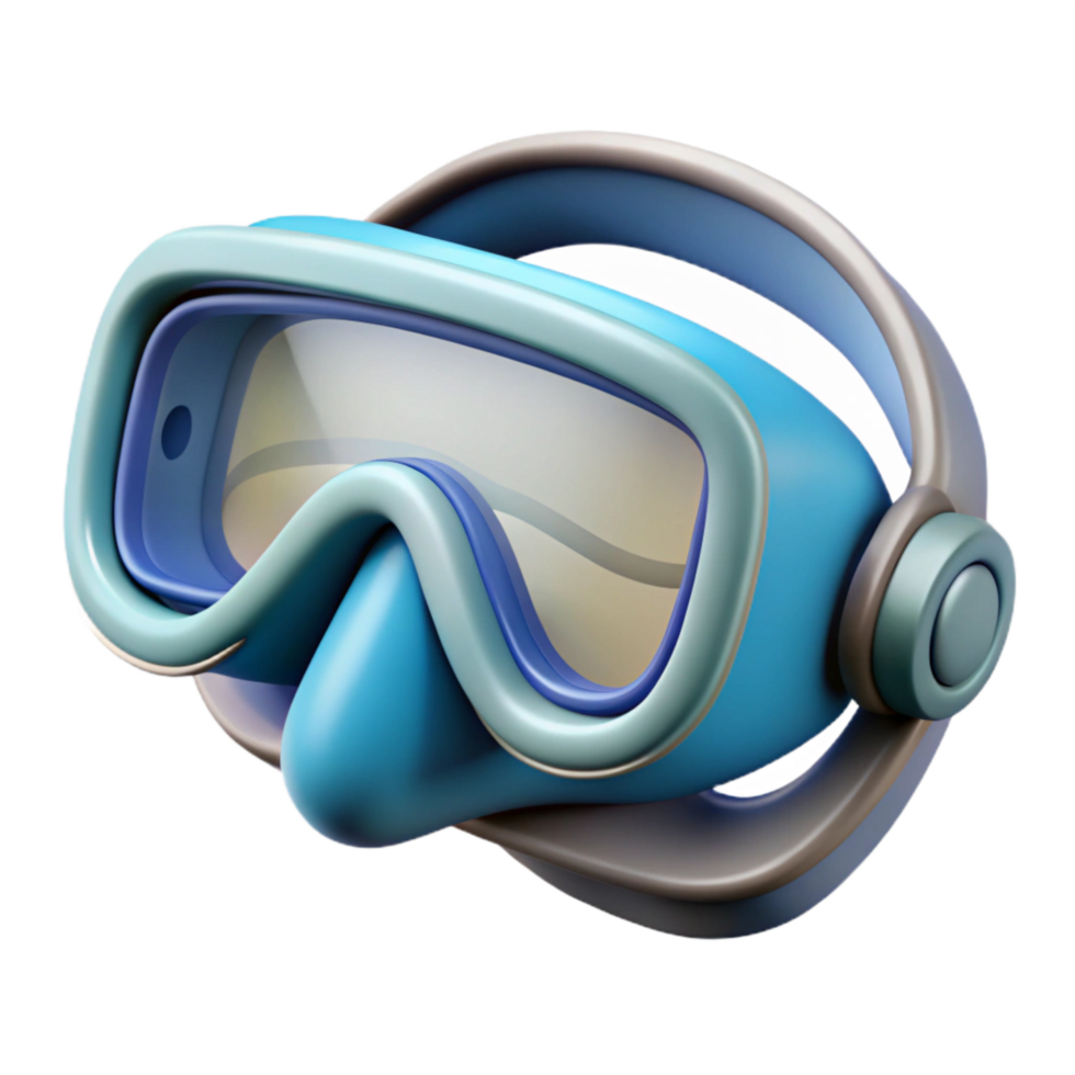 vibrant abstract Snorkeling Mask Silicone Straps Adjustable Fit Transparent Background detailed png