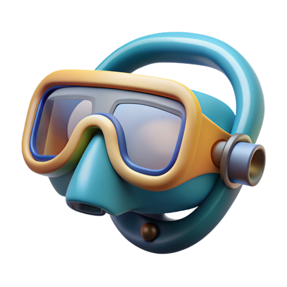 dramatic modern Snorkeling Mask Silicone Straps Adjustable Fit Transparent Background premium png