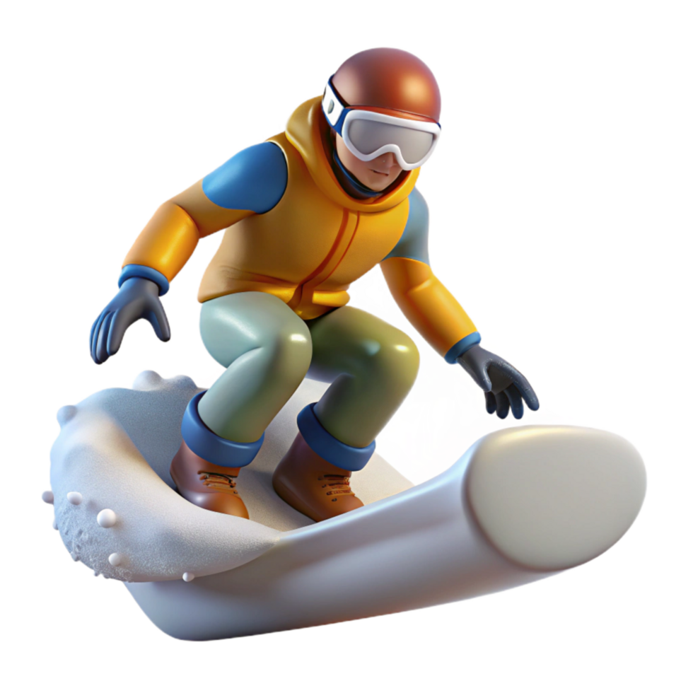 wonderful creative Snowboarder Carving Through Powder Cutout Element high resolution png