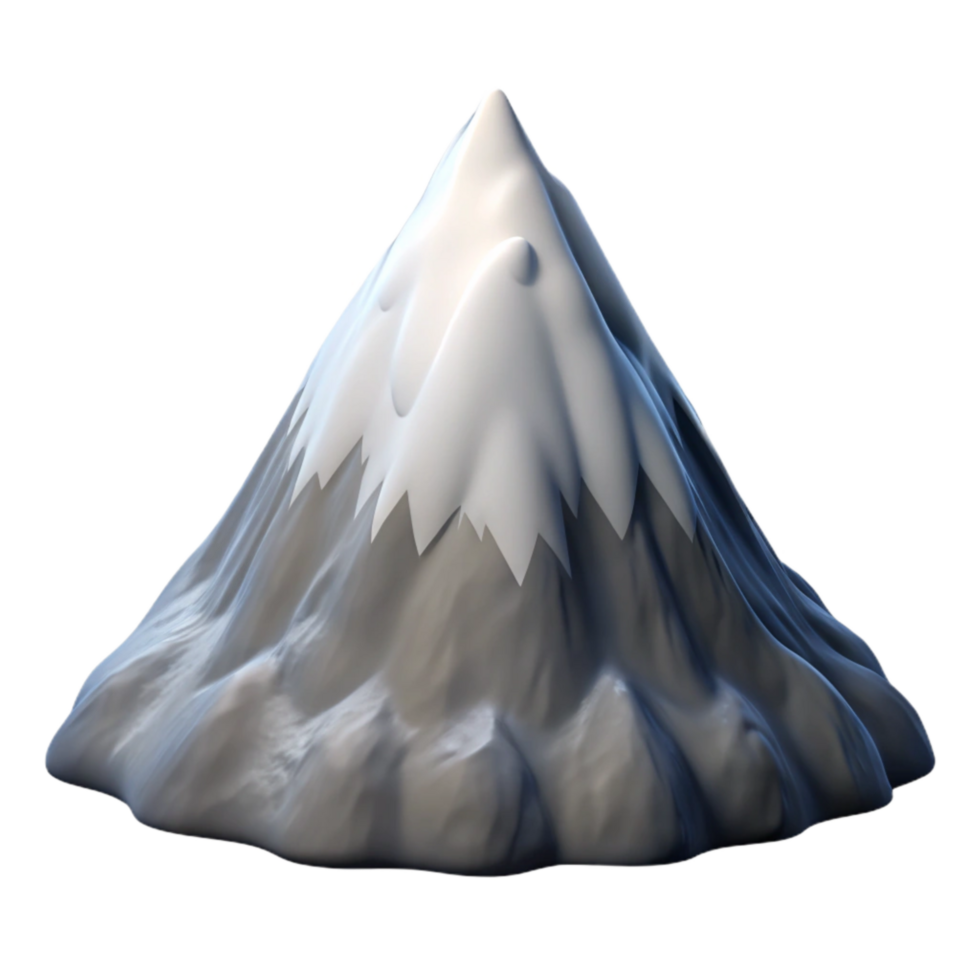 magnificent modern Snow Capped Mountain Peak Cutout Angled View original png