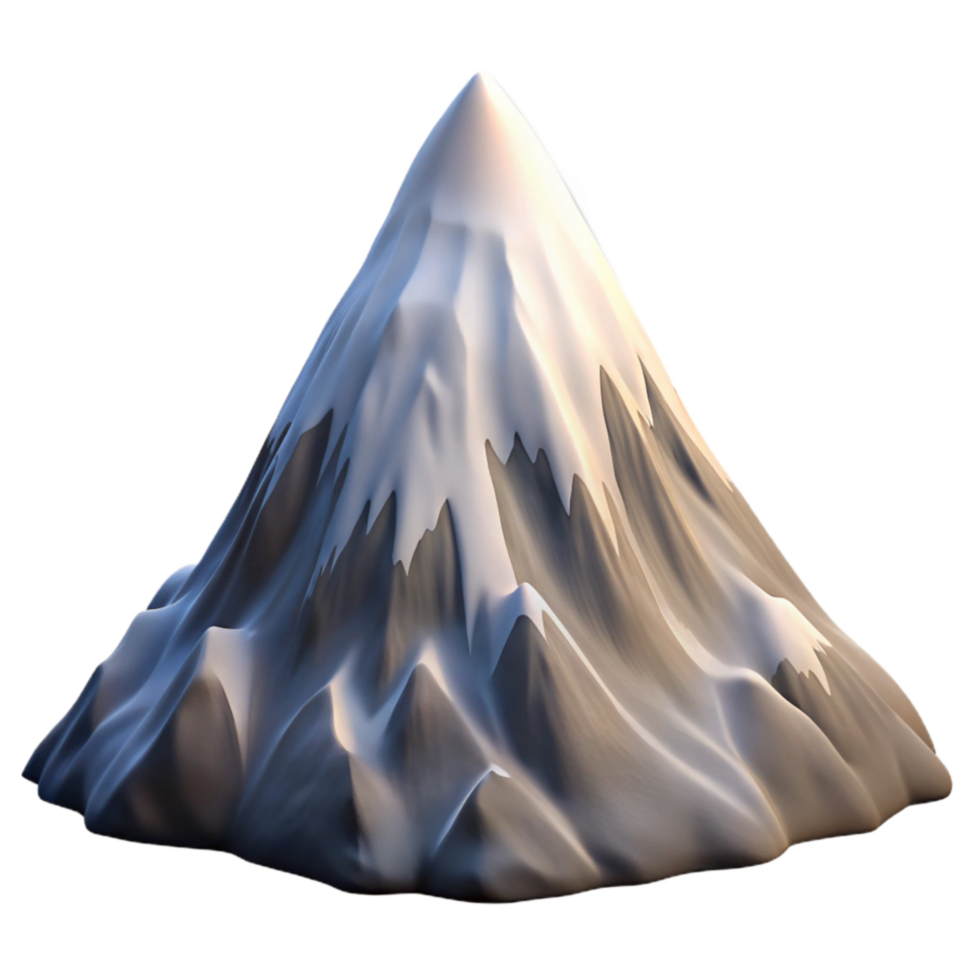 stunning abstract Snow Capped Mountain Peak Cutout Angled View genuine png