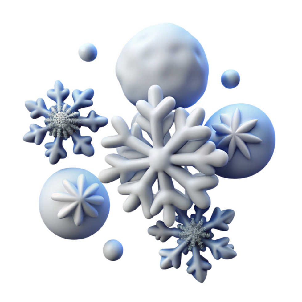 dramatic minimalist Snowflakes Falling Isolated on Transparent Background genuine png