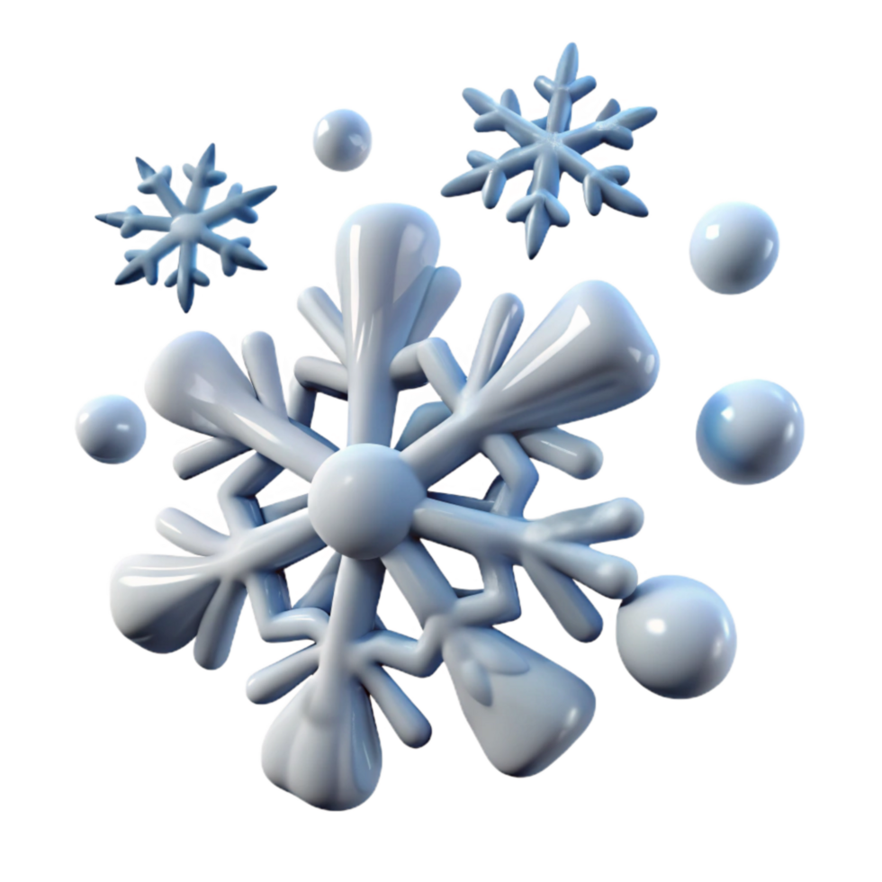 serene artistic Snowflakes Falling Isolated on Transparent Background authentic png