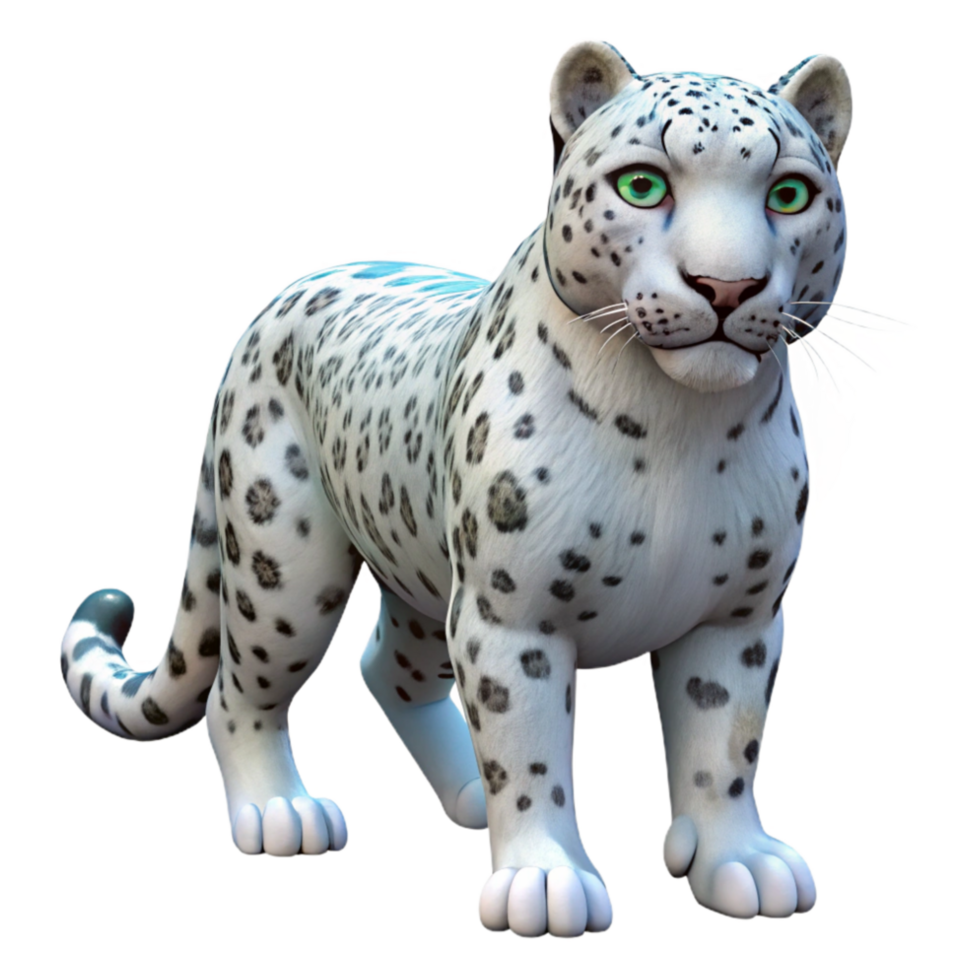 elegant classic Snow Leopard Camouflaged in Snow Isolated original png