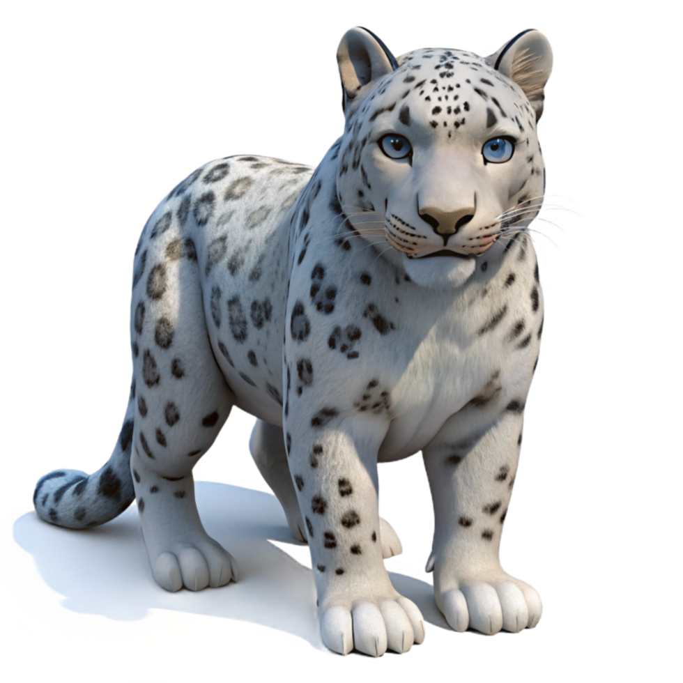 extraordinary minimalist Snow Leopard Camouflaged in Snow Isolated original png