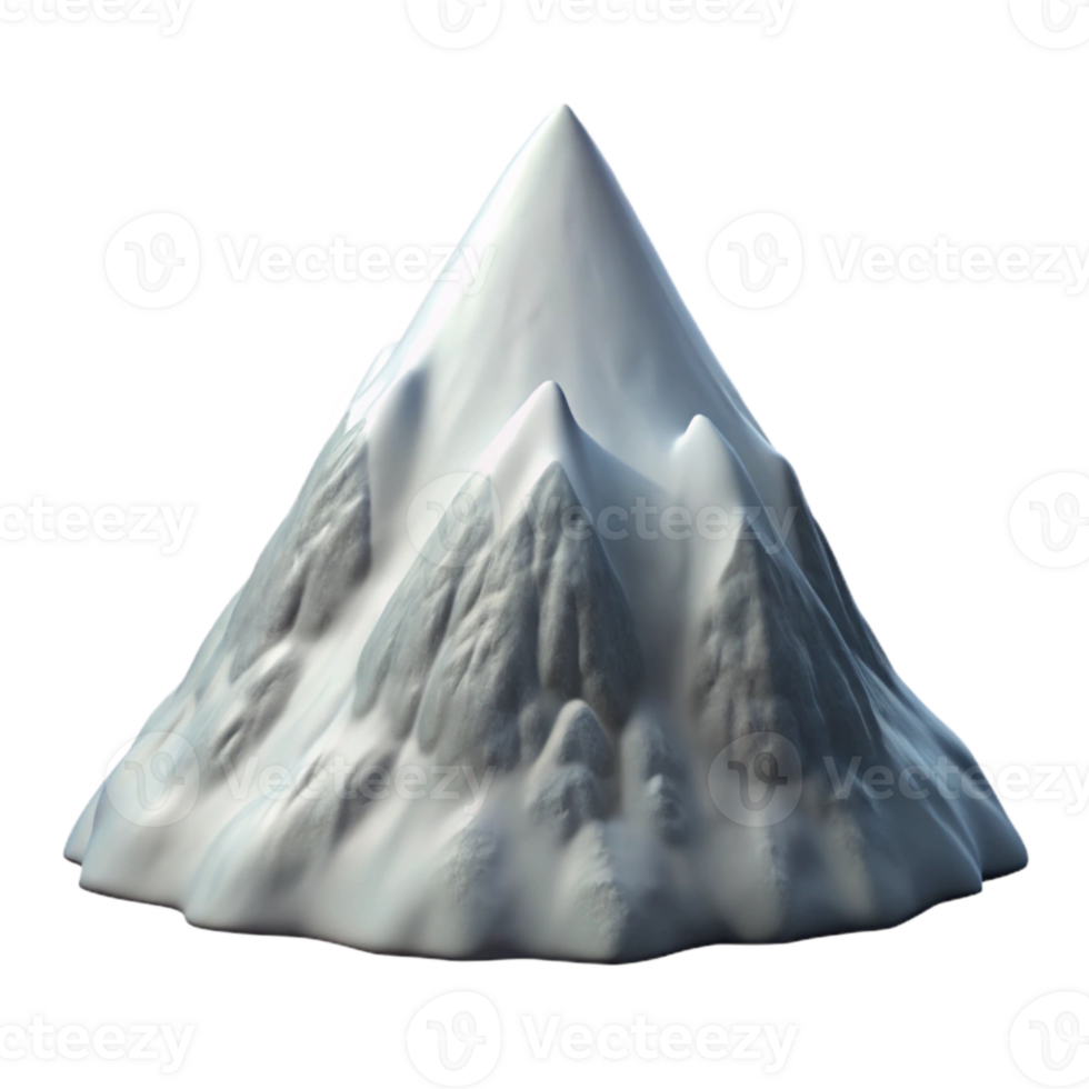 stunning creative Snowy Mountain Peak with Clear Sky Transparent premium png