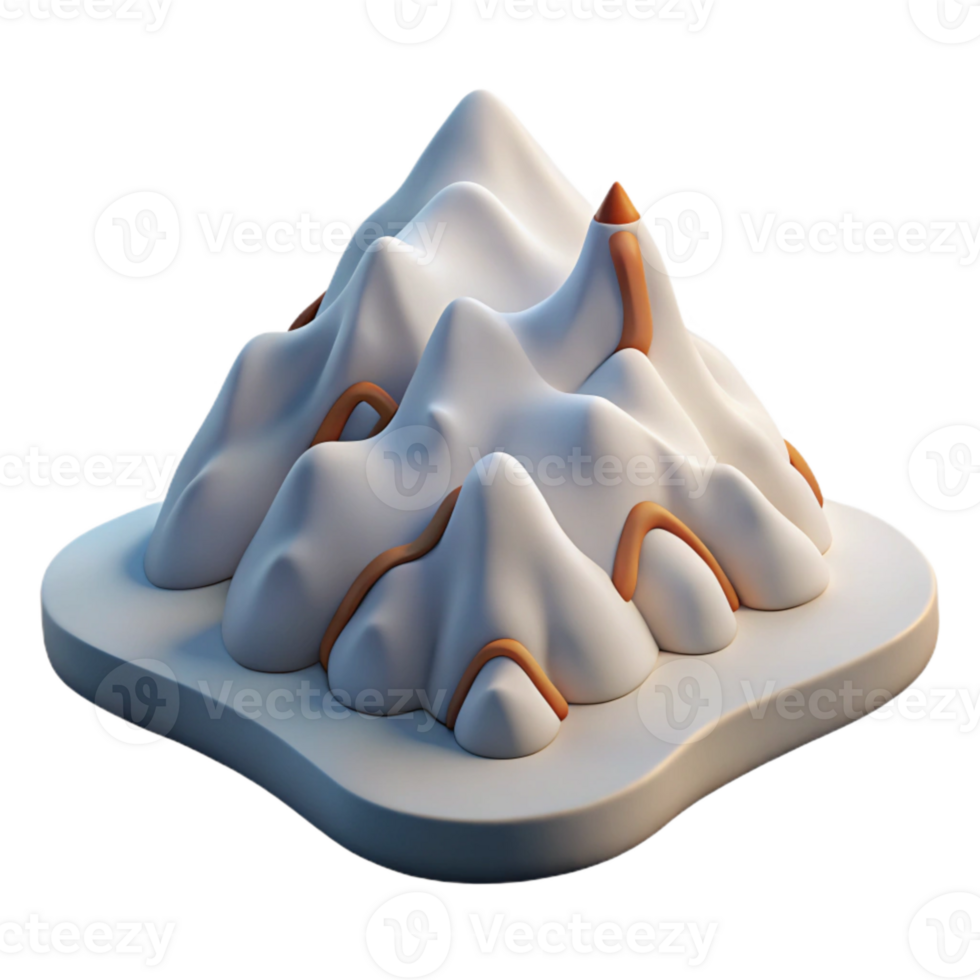 impressive contemporary Snowy Mountain with Ski Tracks Transparent Background authentic png