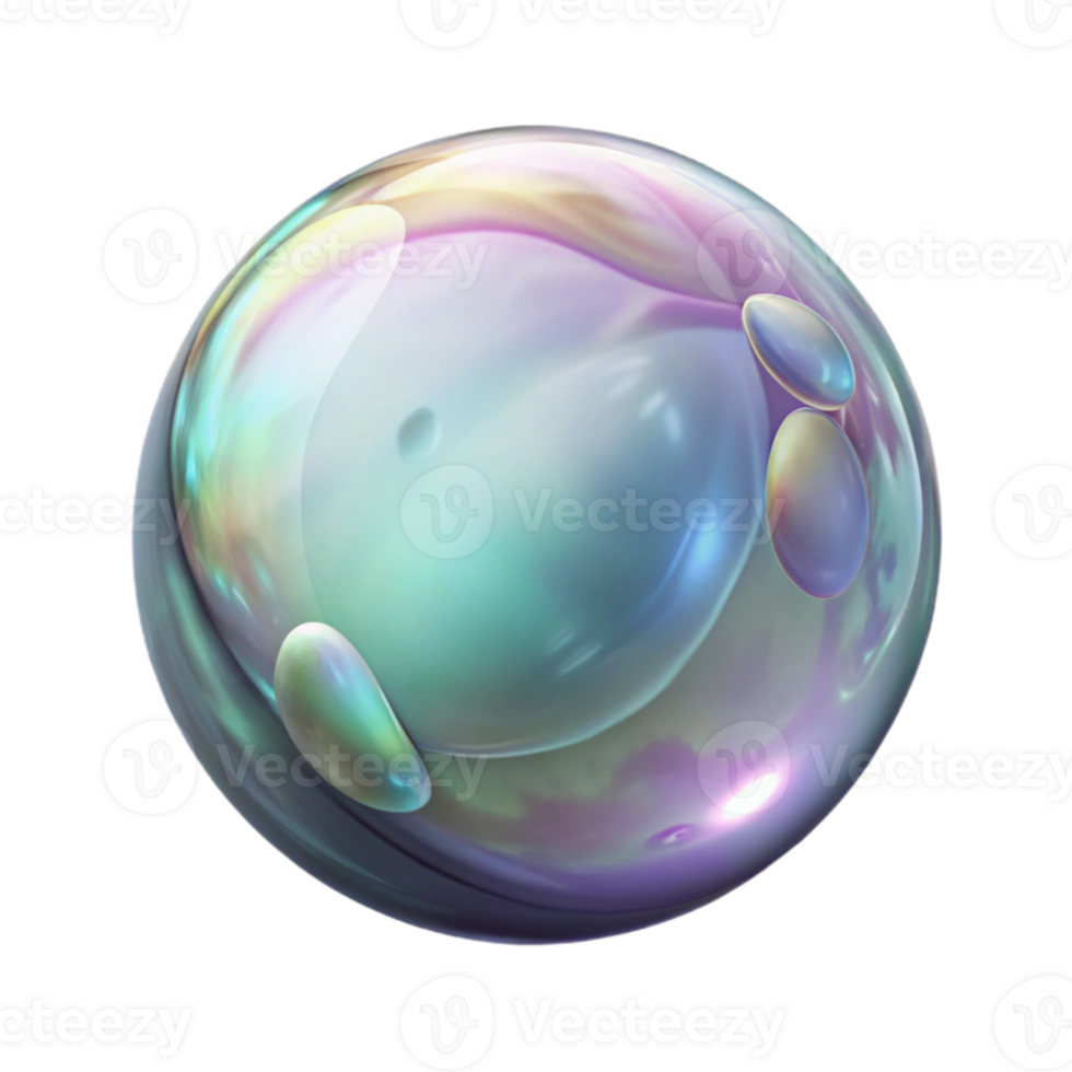 serene contemporary Soap Bubble Floating Cutout with Transparent Background professional png