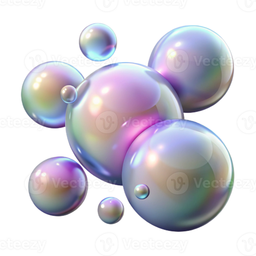 elegant classic Soap Bubbles Floating Transparent Element premium png