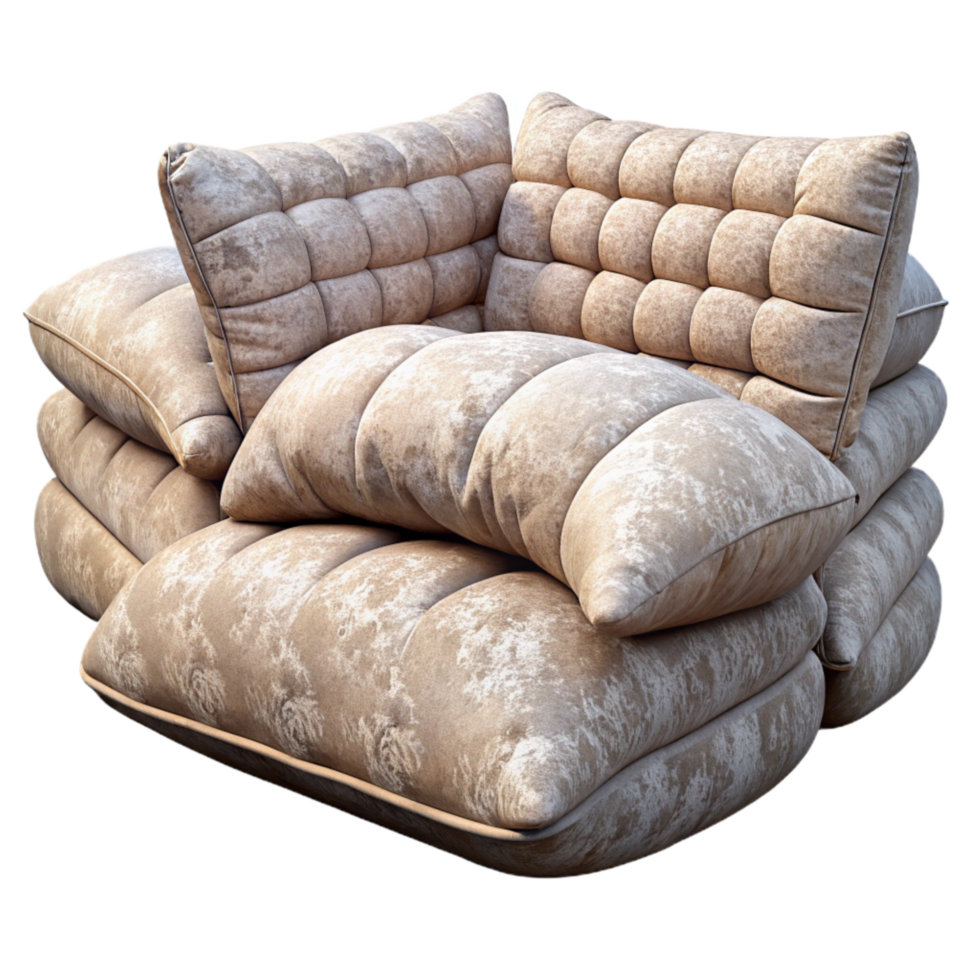 elegant abstract Sofa Cushions Plush Material Transparent Background professional png