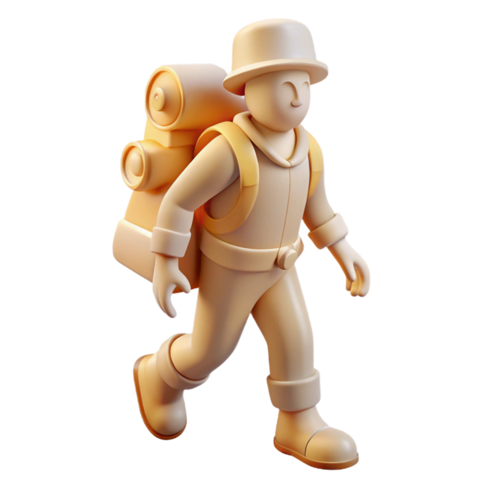 stunning minimalist Soft Light Hiker Silhouette Transparent Background high resolution png