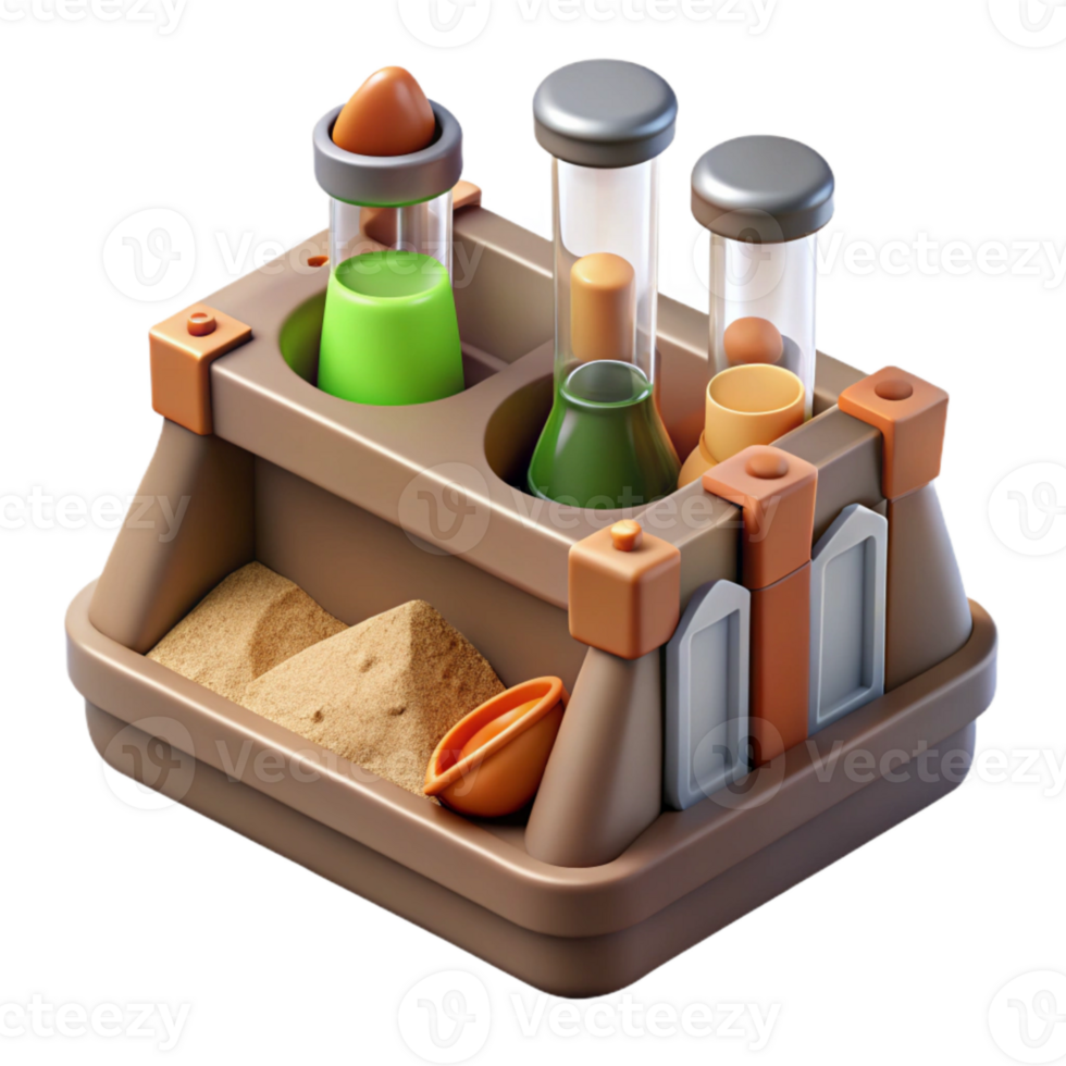 vibrant minimalist Soil Testing Kit with Samples Top View Cutout exclusive png
