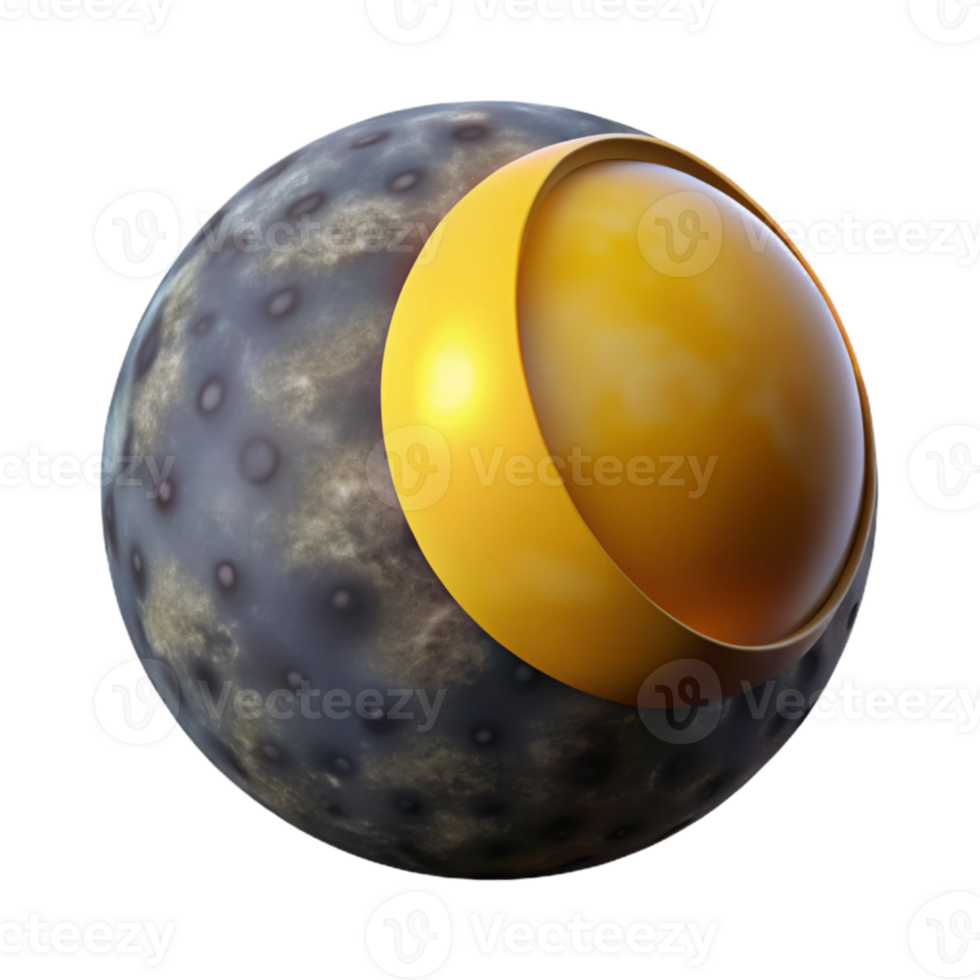 dramatic artistic Solar Eclipse Partial View Transparent Background high resolution png