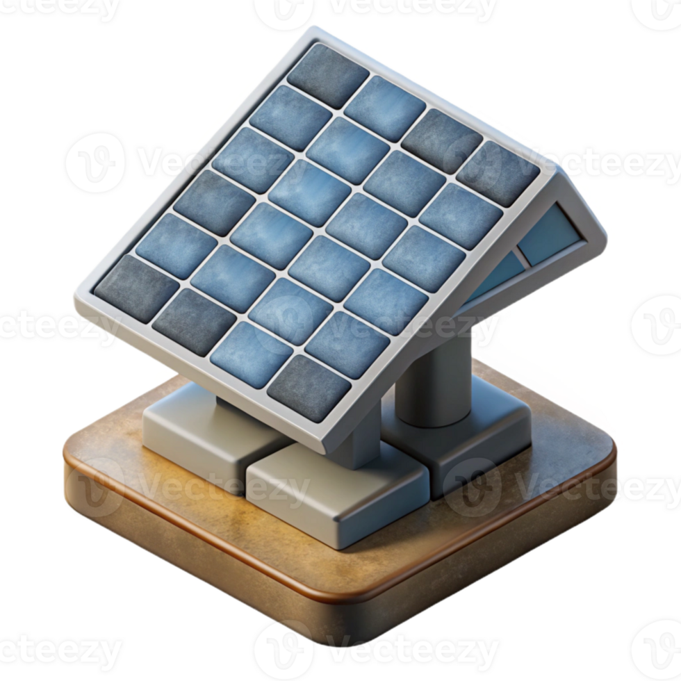 serene abstract Solar Panel Array Isometric View Isolated png