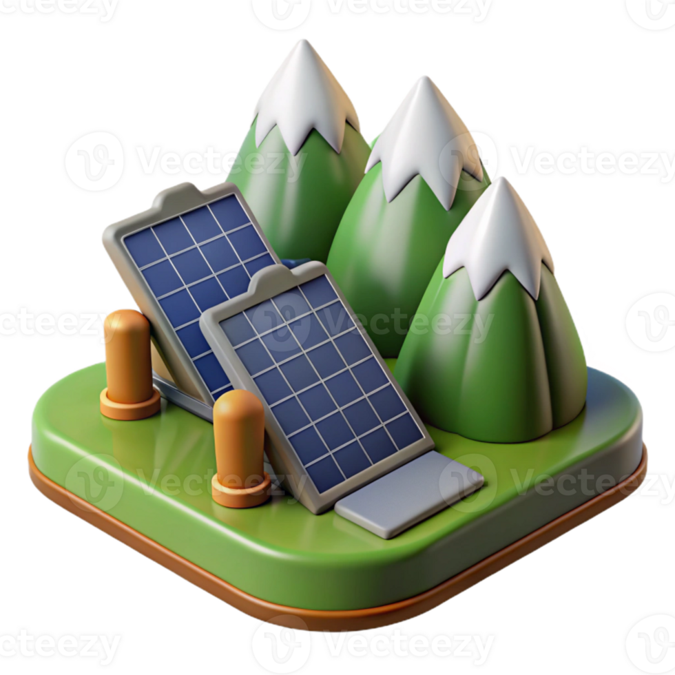 wonderful creative Solar Panel Array Mountain Landscape Cutout genuine png