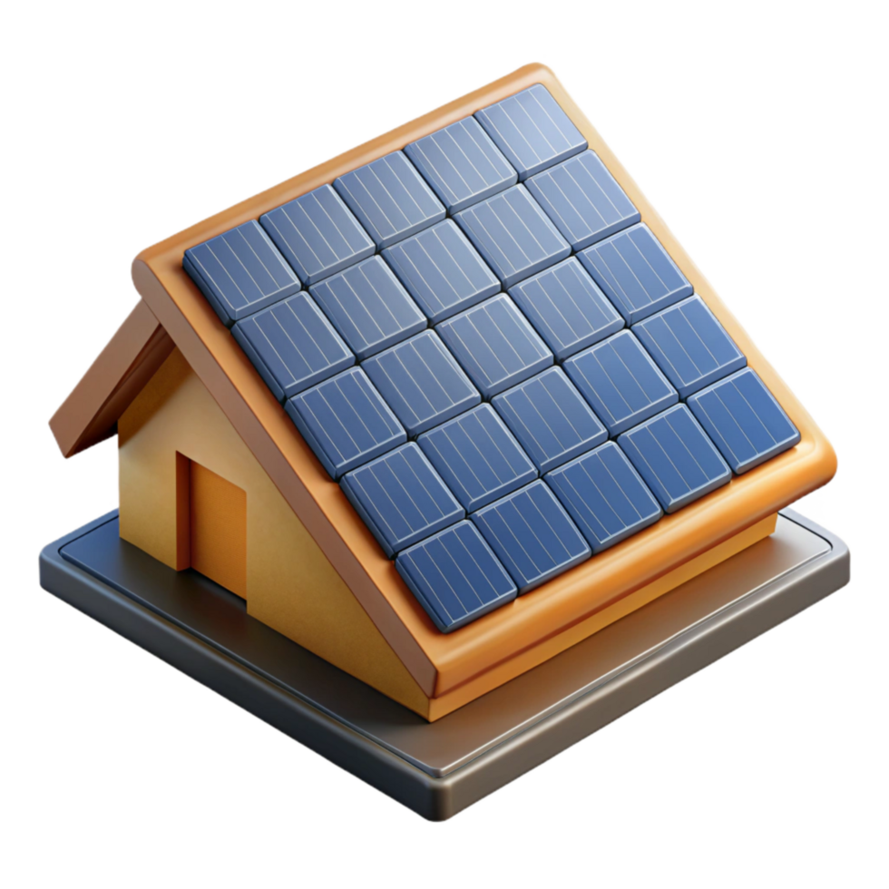 magnificent creative Solar Panel Roof Top View Isolated premium png