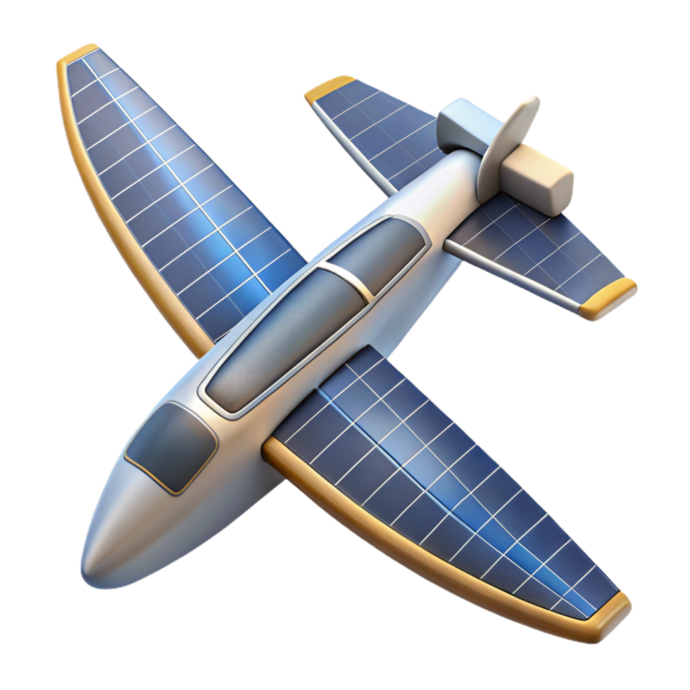 extraordinary rustic Solar Powered Airplane Top View Cutout Element original png