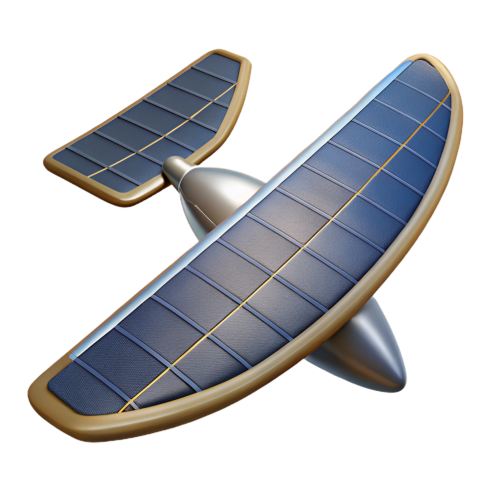 serene creative Solar Powered Airplane Wing Detail Cutout premium png