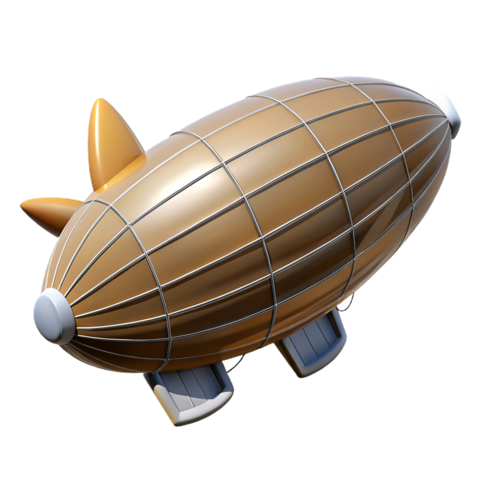 impressive contemporary Solar Powered Airship Profile View Isolated genuine png
