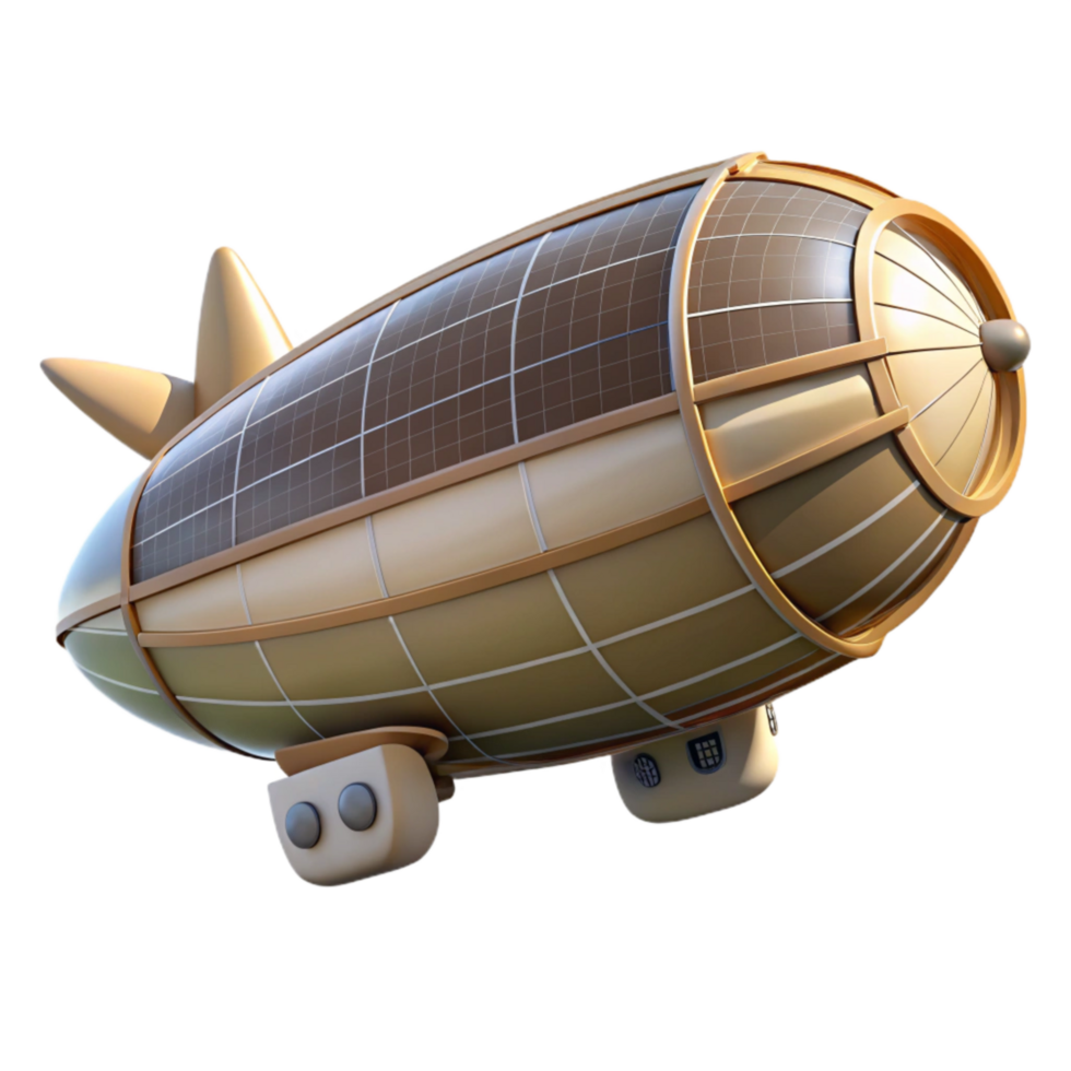impressive abstract Solar Powered Airship Profile View Isolated high quality png