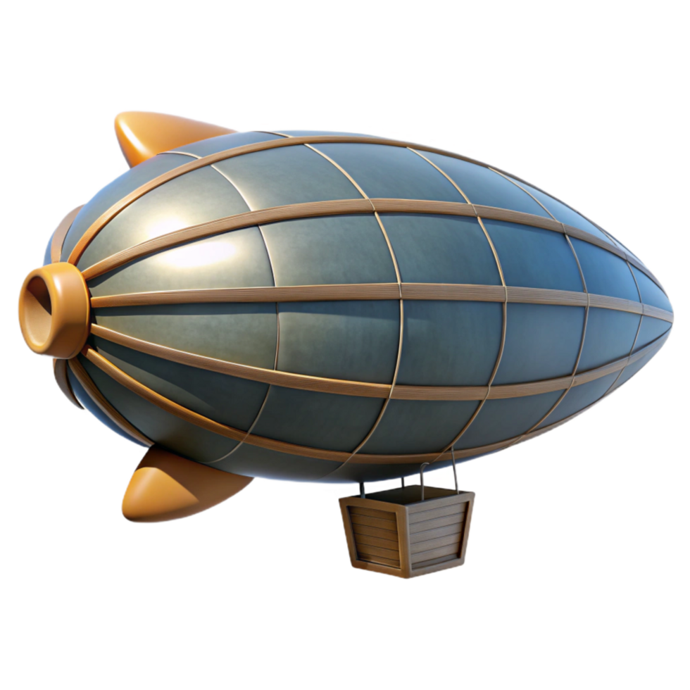 serene minimalist Solar Powered Airship Side View Cutout high quality png