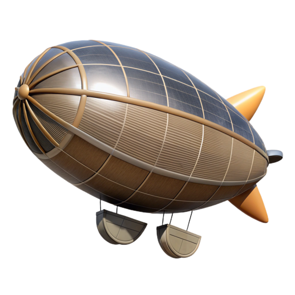 dramatic minimalist Solar Powered Airship Silhouette Cutout high quality png