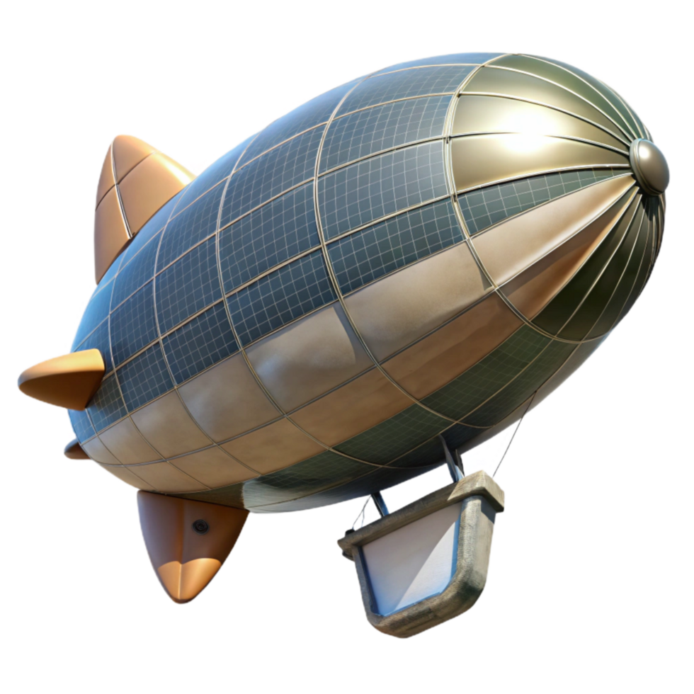 beautiful creative Solar Powered Blimp Side Angle Transparent Background detailed png
