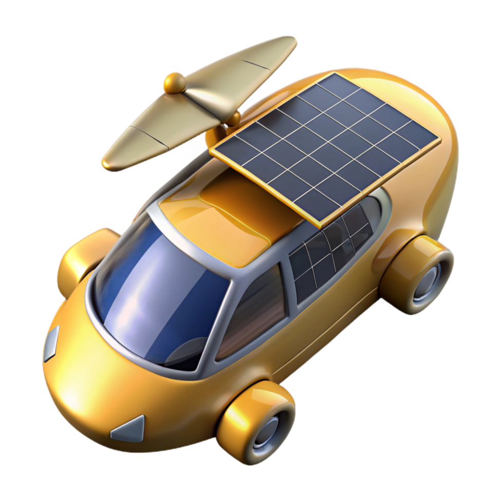 beautiful minimalist Solar Powered Flying Car Top View Cutout authentic png