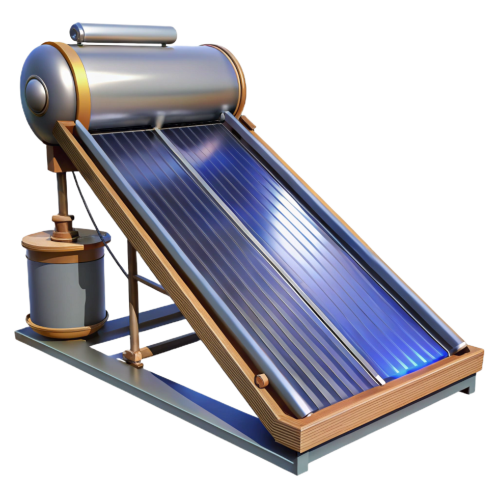 serene traditional Solar Powered Water Heating System Transparent Background premium png