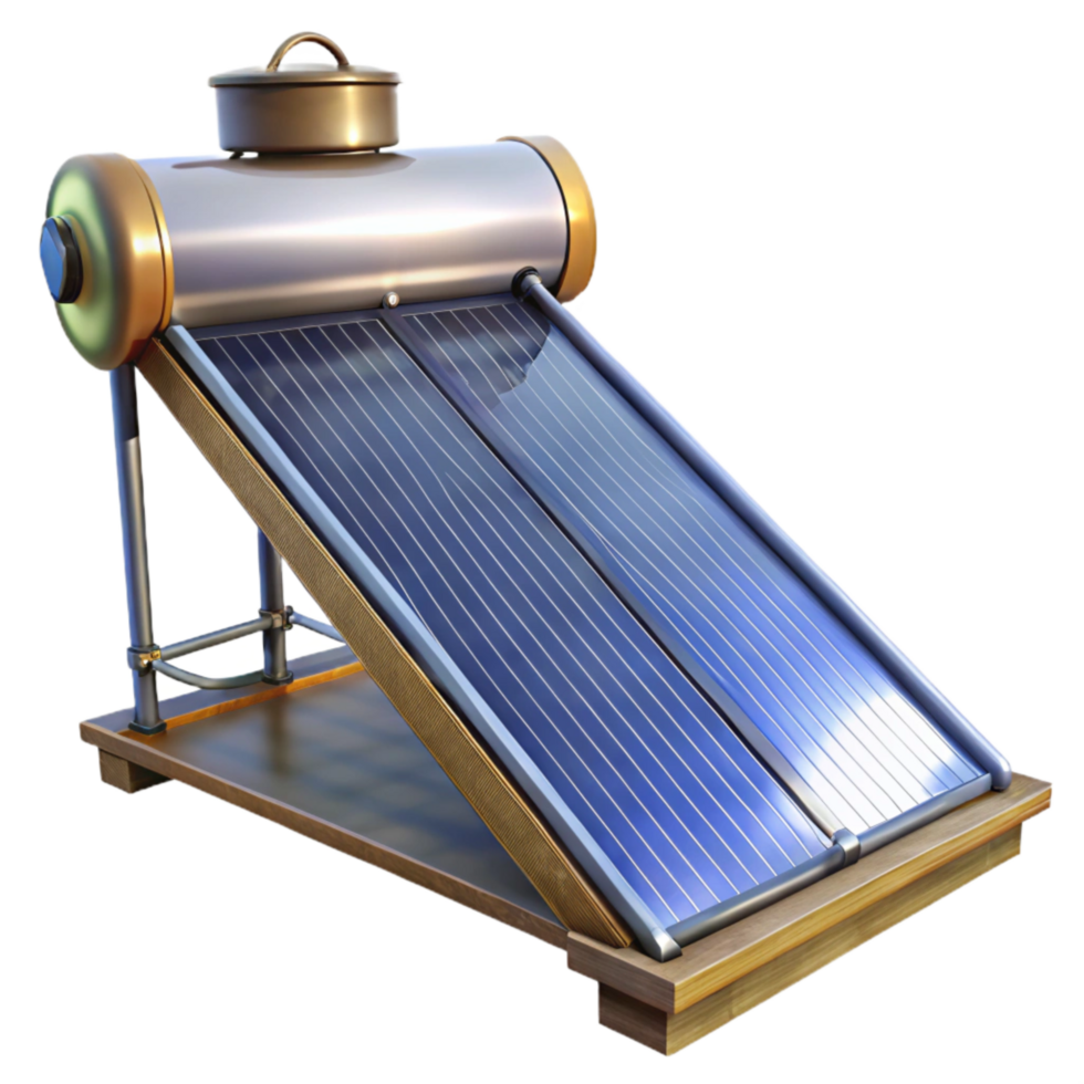 magnificent artistic Solar Powered Water Heating System Transparent Background premium png