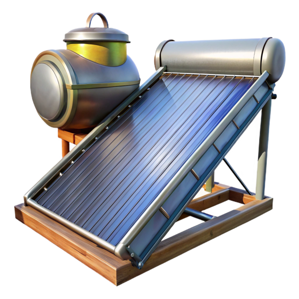 wonderful modern Solar Powered Water Heating System Transparent Background detailed png