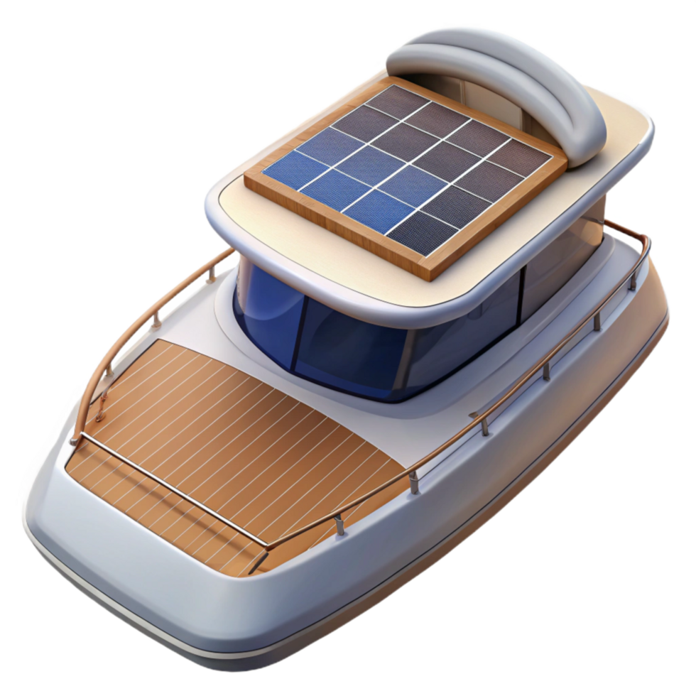 impressive rustic Solar Powered Yacht Deck Detail Transparent Background png