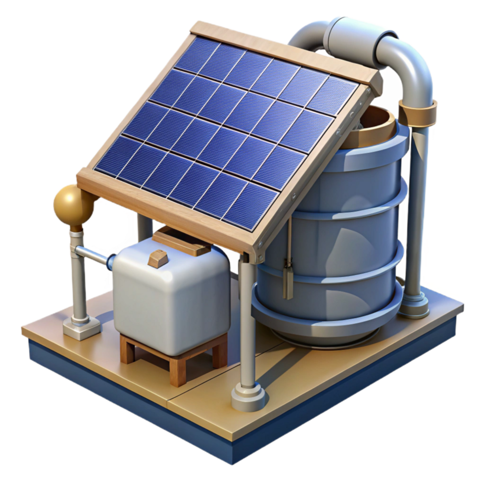 impressive artistic Solar Powered Water Purification System Isolated professional png