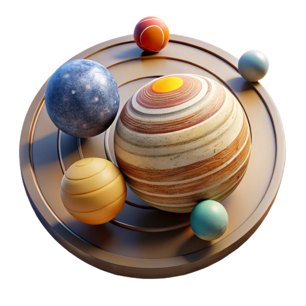 beautiful artistic Solar System Cutout with Planetary Orbits high quality png