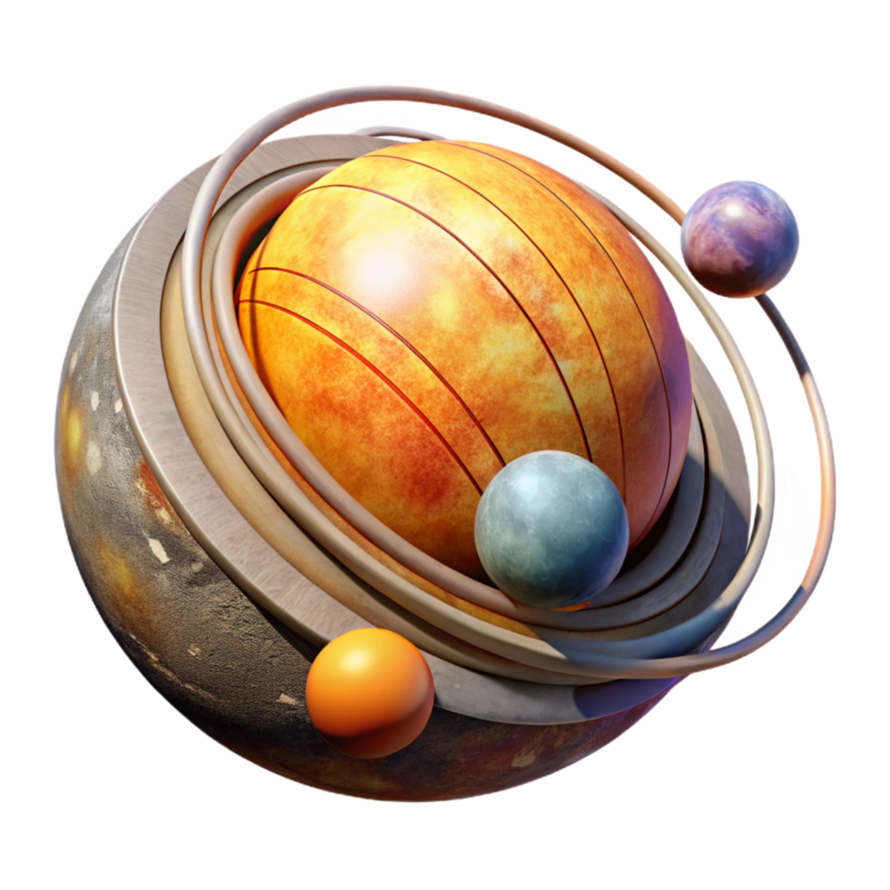 impressive contemporary Solar System Cutout with Planetary Orbits png