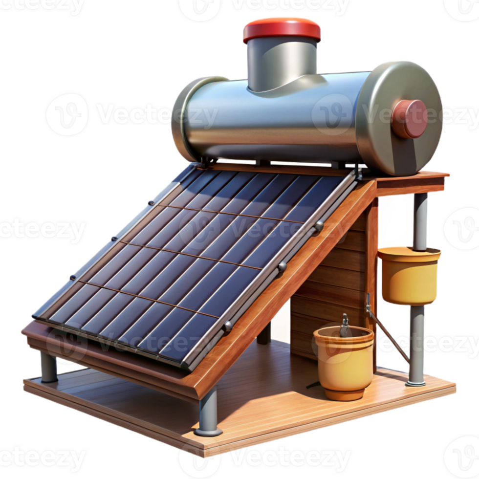 vibrant classic Solar Water Heater Roof Installation Cutout high quality png
