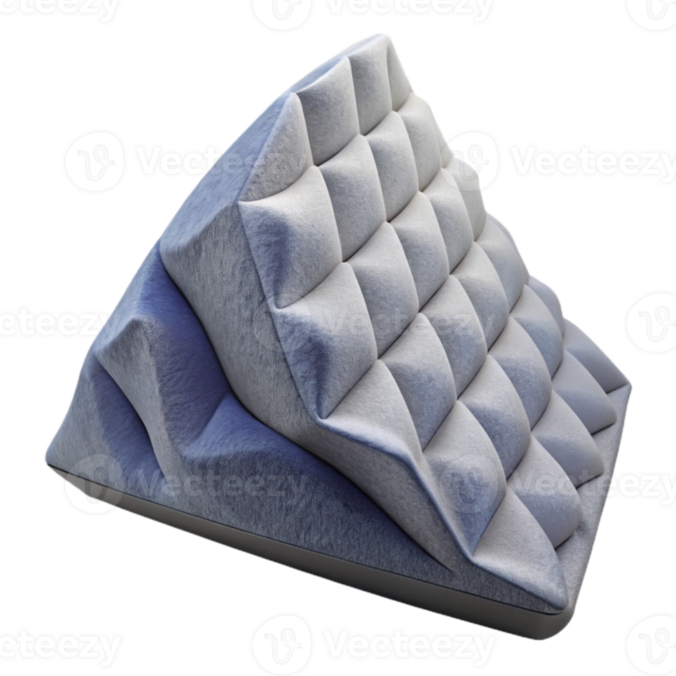 beautiful artistic Sound Absorbing Panel Acoustic Foam Wedge Shape Transparent Background authentic png