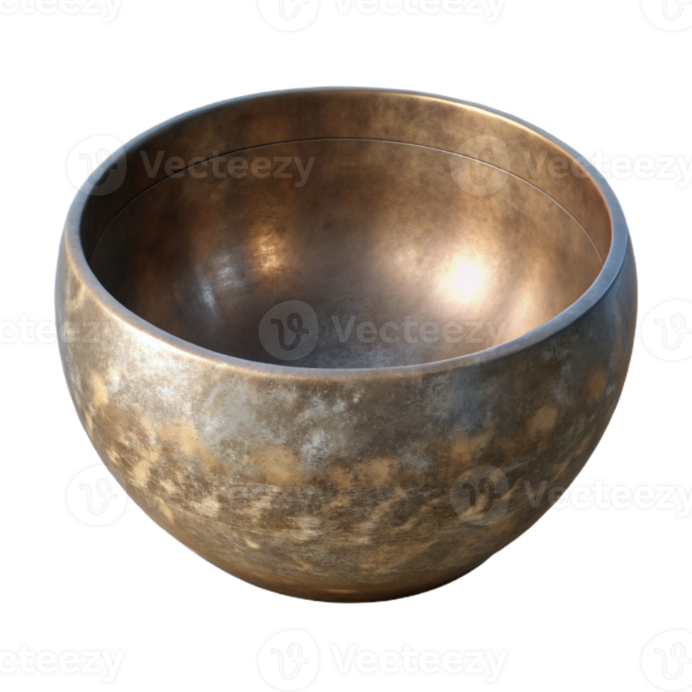 wonderful creative Sound Bowl Metal Texture Cutout Isolated authentic png
