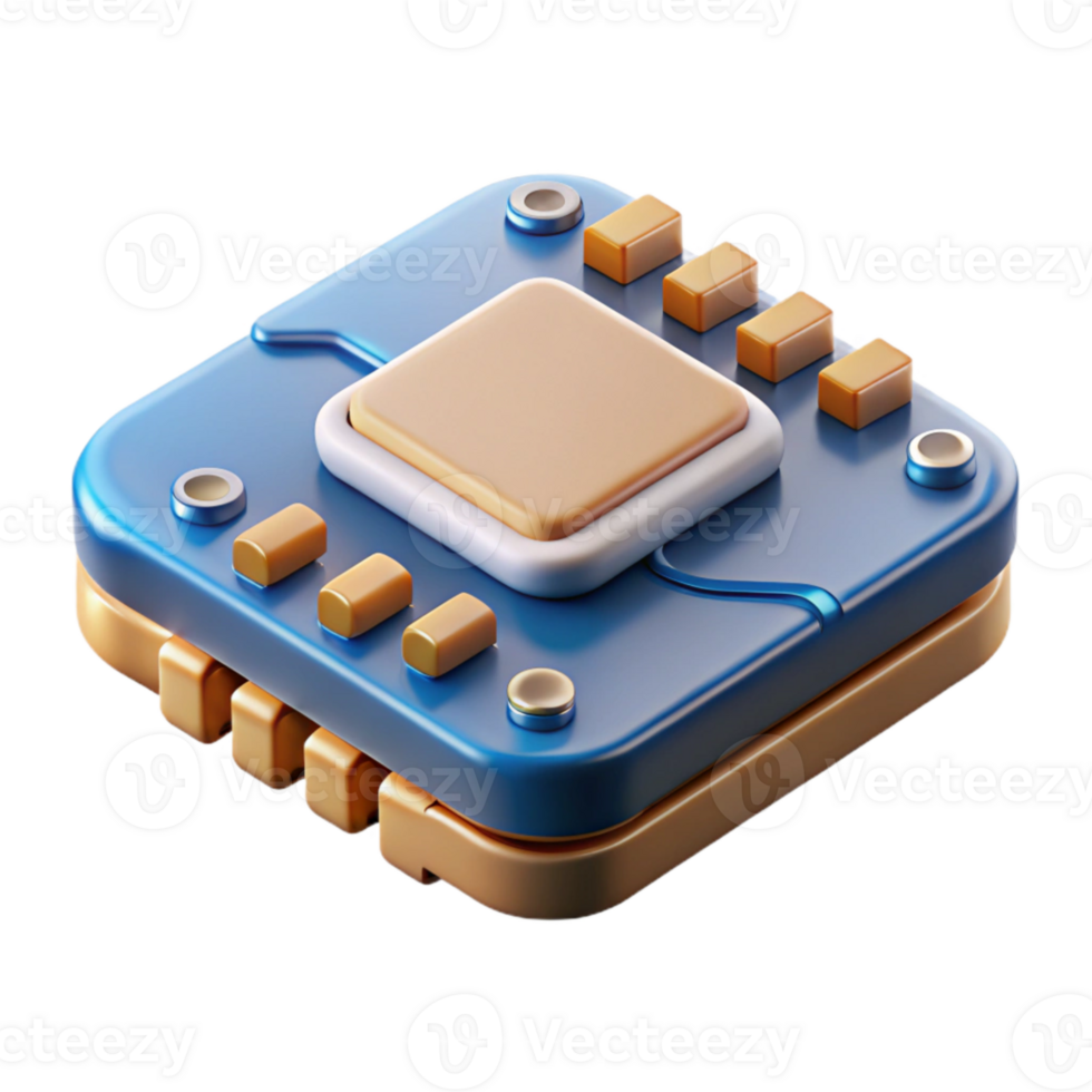 elegant creative Sound Card Chipset Close Up View Isolated on Transparent Background original png
