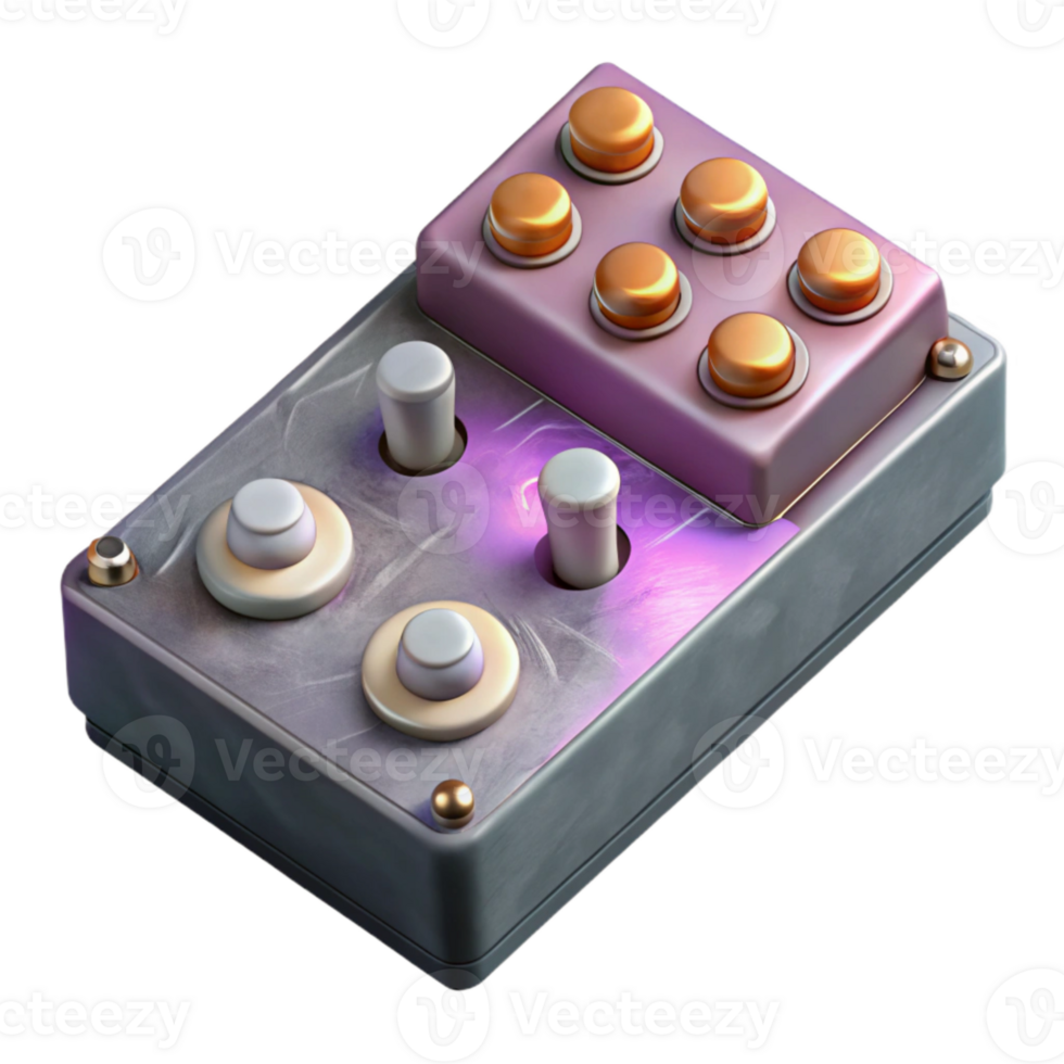 serene modern Sound Effects Pedalboard Angled View Transparent premium png