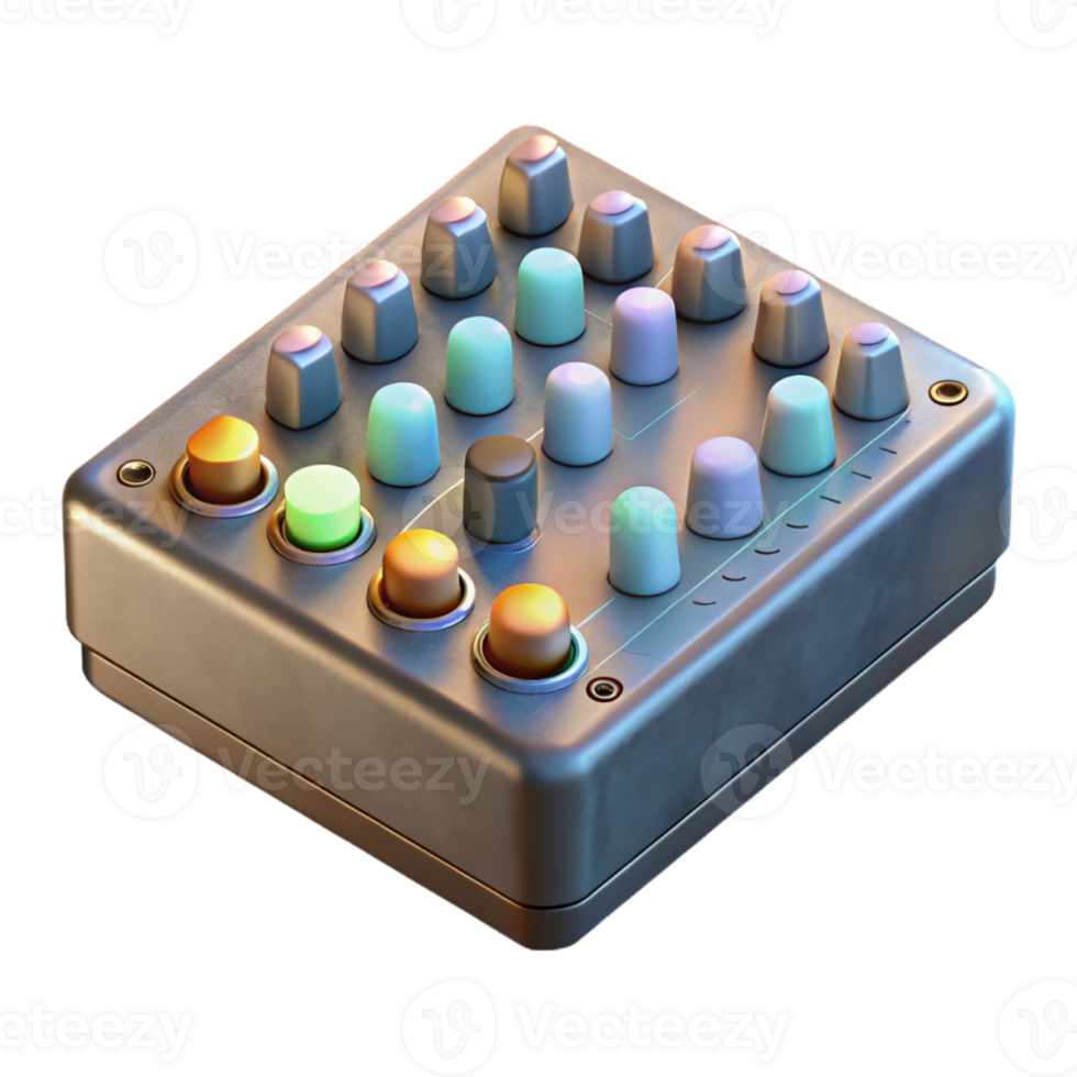 magnificent minimalist Sound Mixer Channel Strip Illuminated Transparent Background genuine png