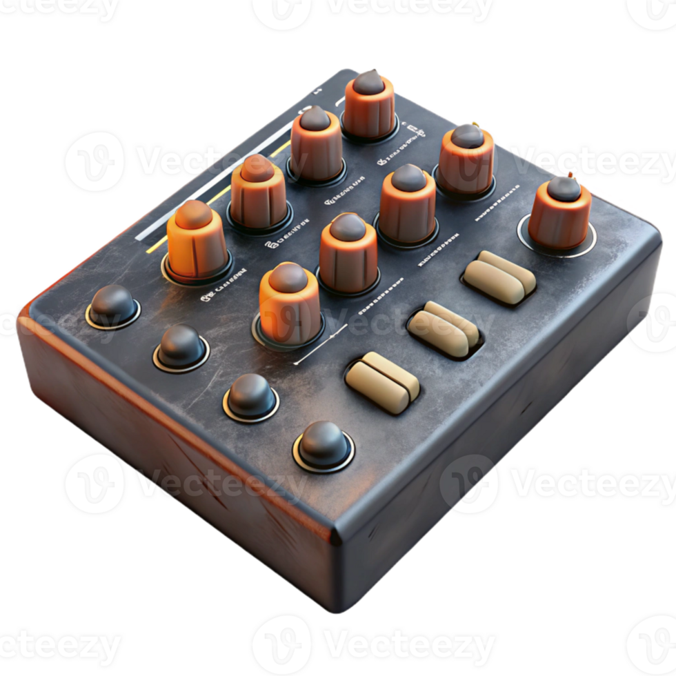 impressive modern Sound Mixer Faders and Knobs Isolated Cutout with Realistic Lighting professional png