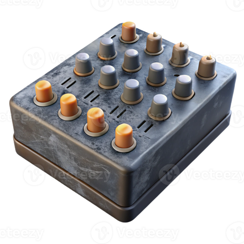 wonderful artistic Sound Mixer Faders and Knobs Isolated Cutout with Realistic Lighting high quality png