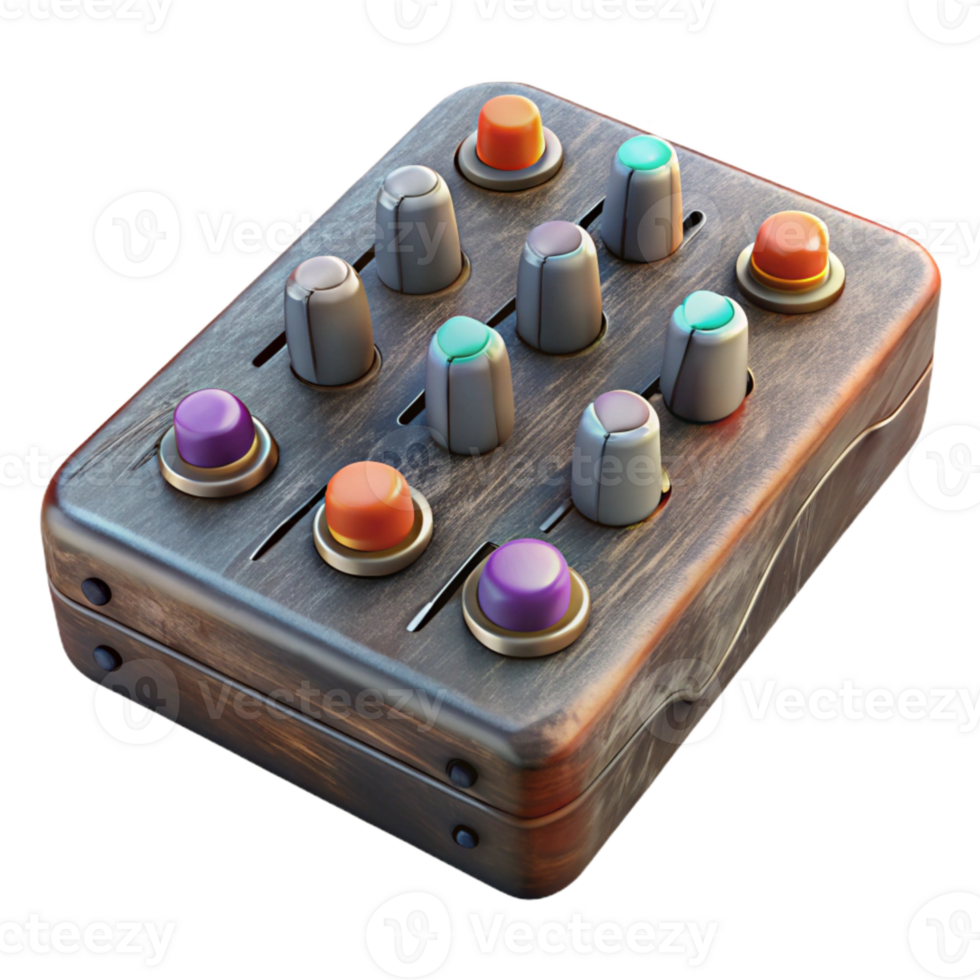 impressive contemporary Sound Mixer Faders and Knobs Isolated Cutout with Realistic Lighting high quality png