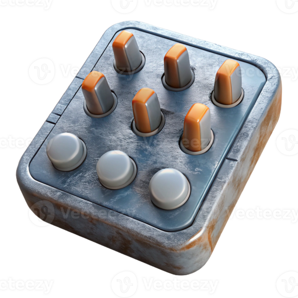 impressive vintage Sound Mixer Knobs Detailed Texture Cutout Transparent Background professional png