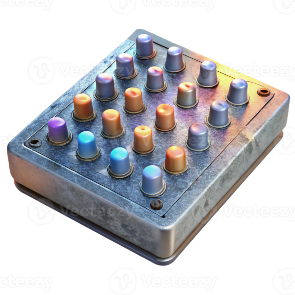 magnificent creative Sound Mixer Master Faders Lit Up Transparent Background exclusive png