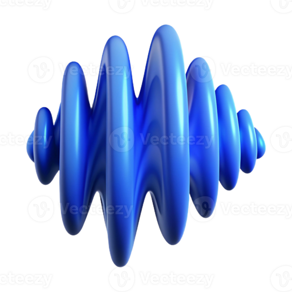 beautiful artistic Sound Wave Abstract Visualization Blue Transparent Background detailed png