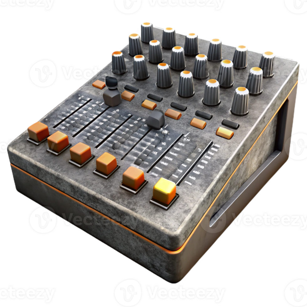 wonderful artistic Sound Mixing Console Channel Faders Detailed View Isolated detailed png